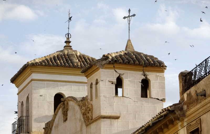 Daños en edificios históricos en Lorca